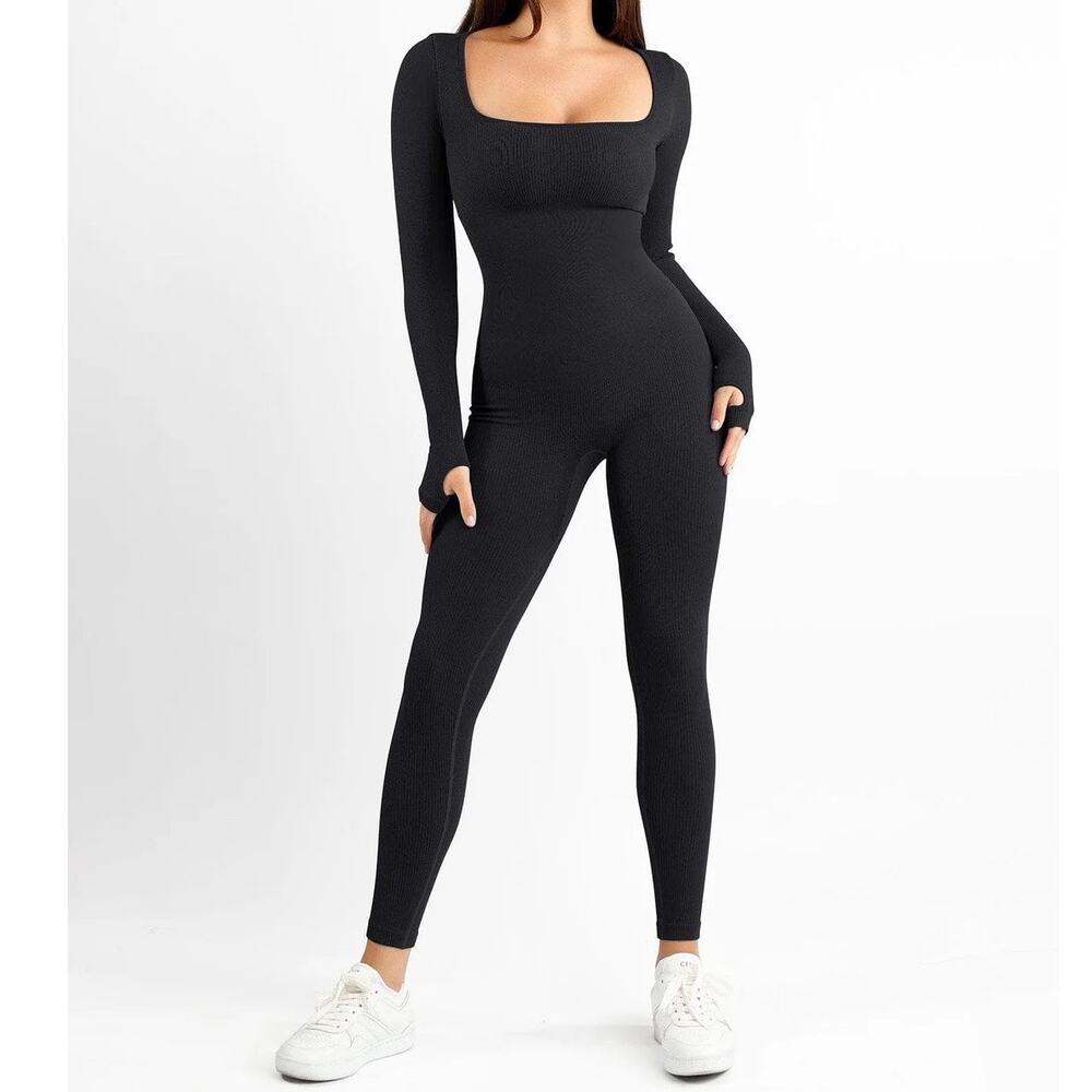 Popilush Women’s Medium Jumpsuit Shapewear Seamless Long Sleeve One Piece